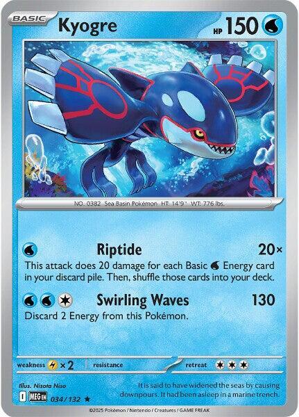 Kyogre 034/132 Reverse Holofoil ME01: Mega Evolution Kyogre 034/132 Reverse Holofoil ME01: Mega Evolution