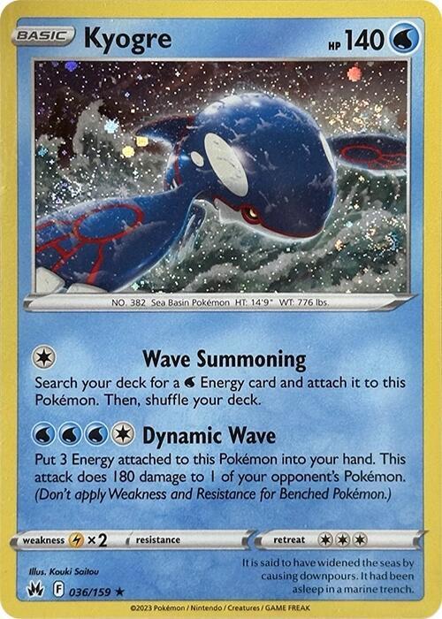 Kyogre 036/159 (Pixel Holo) Holofoil Miscellaneous Cards & Products Kyogre 036/159 (Pixel Holo) Holofoil Miscellaneous Cards & Products