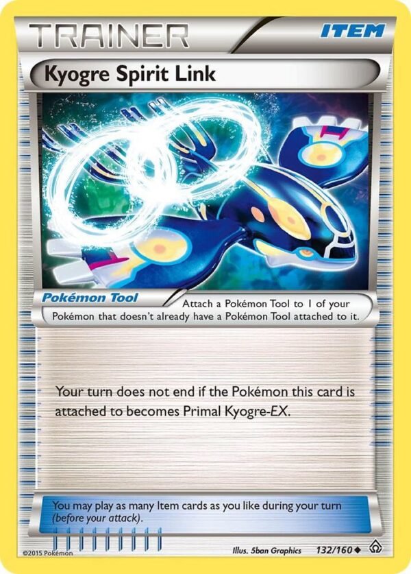 Kyogre Spirit Link 132/160 Reverse Holofoil XY – Primal Clash Kyogre Spirit Link 132/160 Reverse Holofoil XY – Primal Clash
