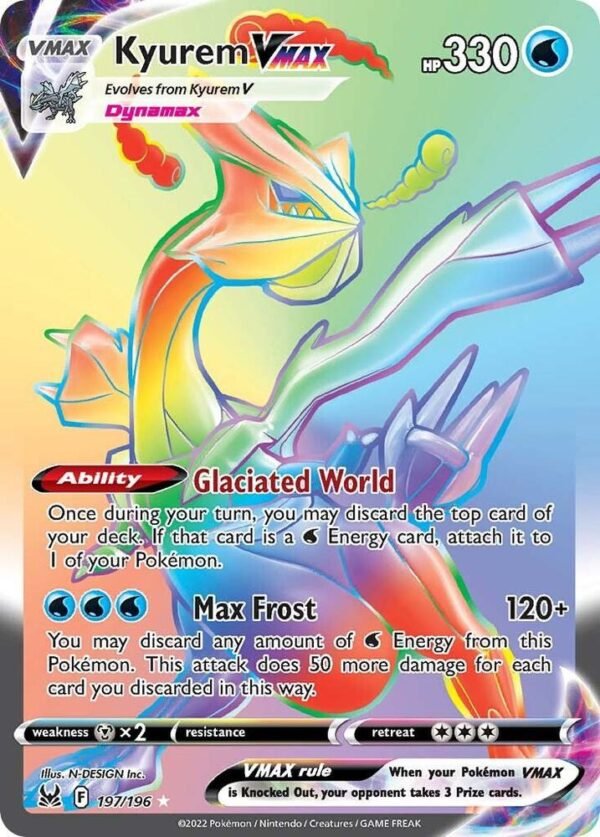 Kyurem VMAX (Secret) 197/196 Holofoil SWSH11: Lost Origin