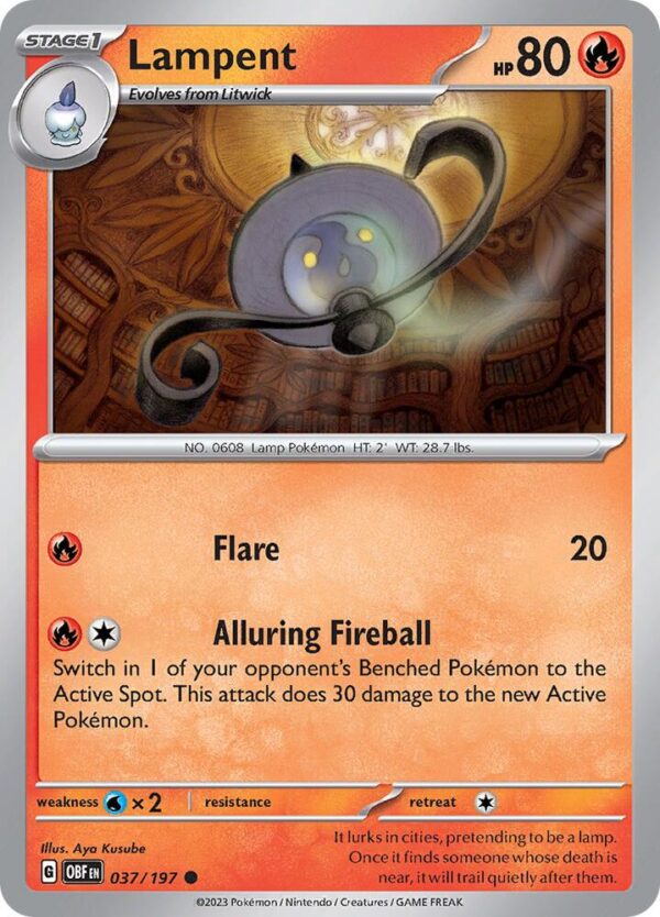 Lampent 037/197 Reverse Holofoil SV03: Obsidian Flames