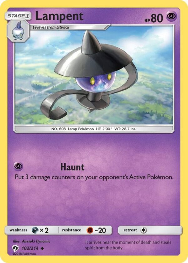 Lampent 102/214 Reverse Holofoil SM – Lost Thunder Lampent 102/214 Reverse Holofoil SM – Lost Thunder