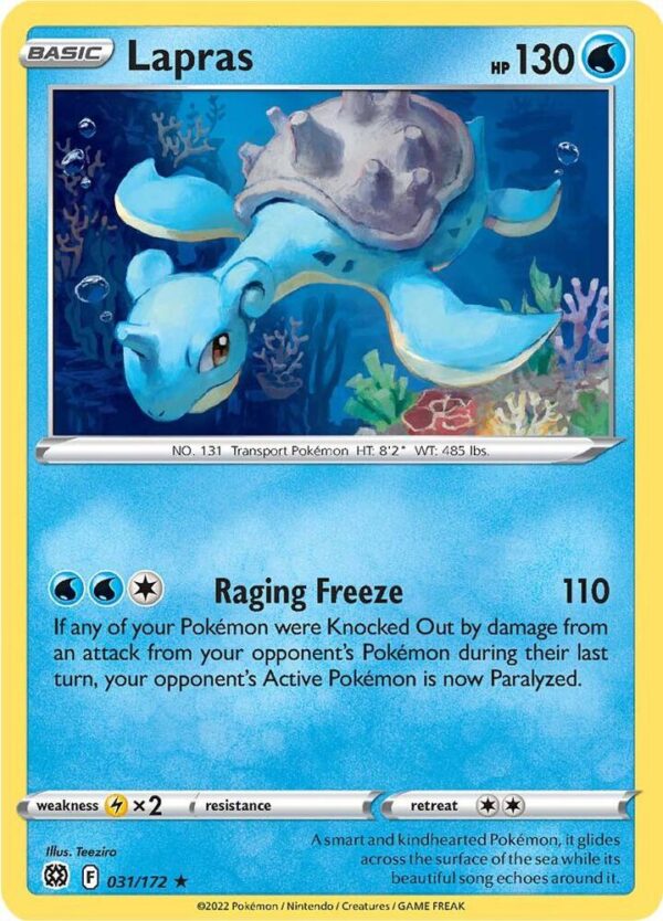 Lapras 031/172 Reverse Holofoil SWSH09: Brilliant Stars