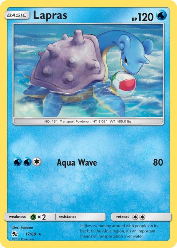 Lapras 17/68 Reverse Holofoil Hidden Fates Lapras 17/68 Reverse Holofoil Hidden Fates