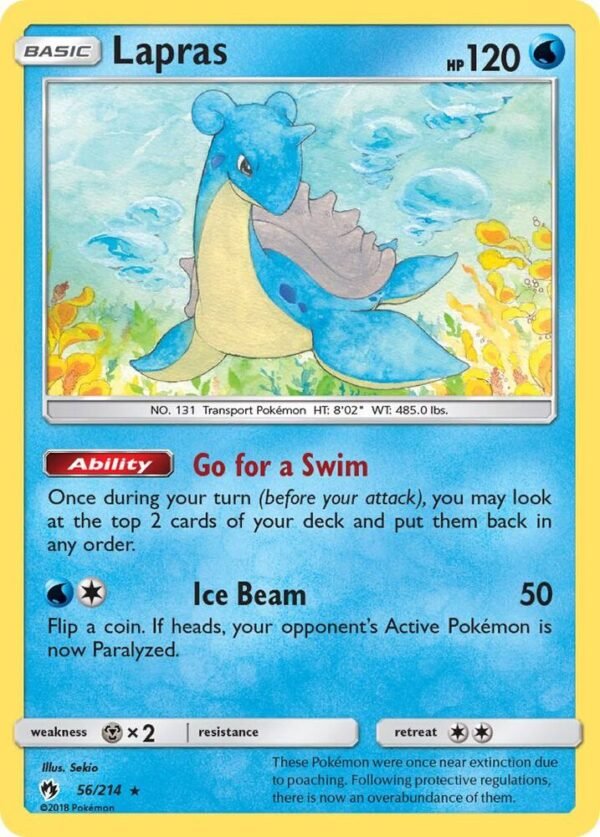 Lapras 56/214 Reverse Holofoil SM – Lost Thunder Lapras 56/214 Reverse Holofoil SM – Lost Thunder
