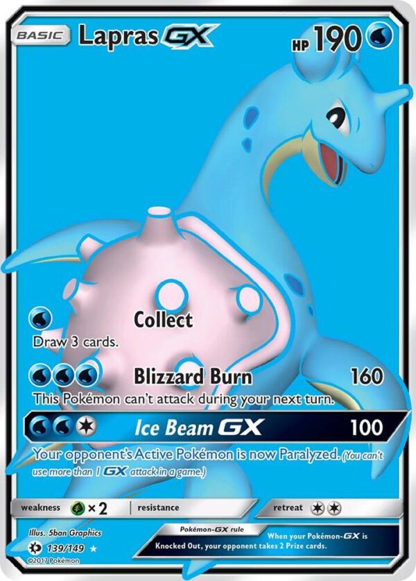 Lapras GX (Full Art) 139/149 Holofoil SM Base Set Lapras GX (Full Art) 139/149 Holofoil SM Base Set