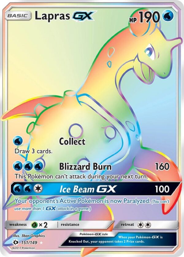 Lapras GX (Secret) 151/149 Holofoil SM Base Set Lapras GX (Secret) 151/149 Holofoil SM Base Set