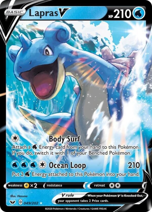 Lapras V 049/202 Holofoil SWSH01: Sword & Shield Base Set Lapras V 049/202 Holofoil SWSH01: Sword & Shield Base Set