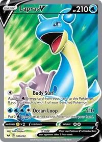 Lapras V (Full Art) | 189/202 | Holofoil | SWSH01: Sword & Shield Base Set