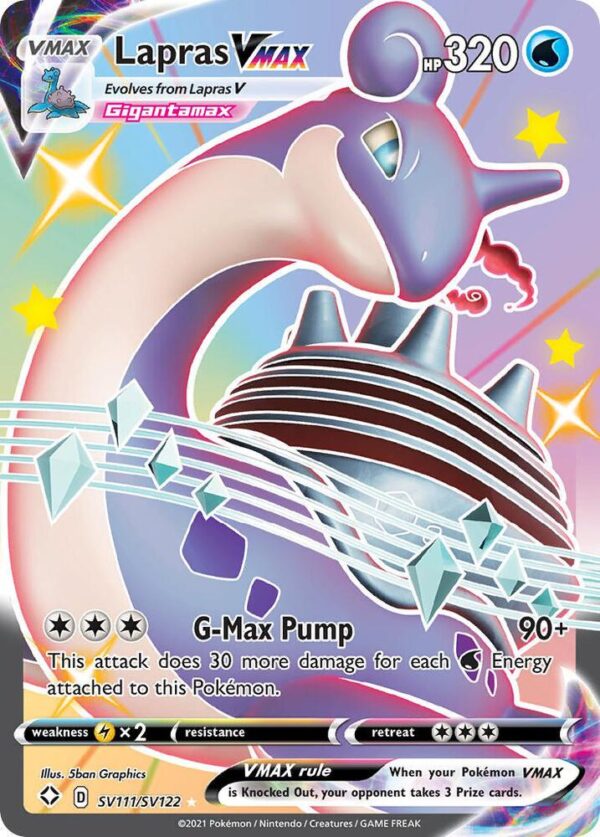 Lapras VMAX SV111/SV122 Holofoil Shining Fates: Shiny Vault Lapras VMAX SV111/SV122 Holofoil Shining Fates: Shiny Vault