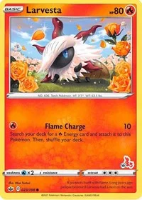 Larvesta | 023/198 (#19 Cinderace Stamped) | Normal | Battle Academy 2022