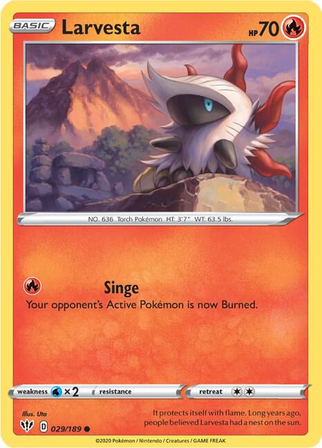 Larvesta 029/189 Normal SWSH03: Darkness Ablaze