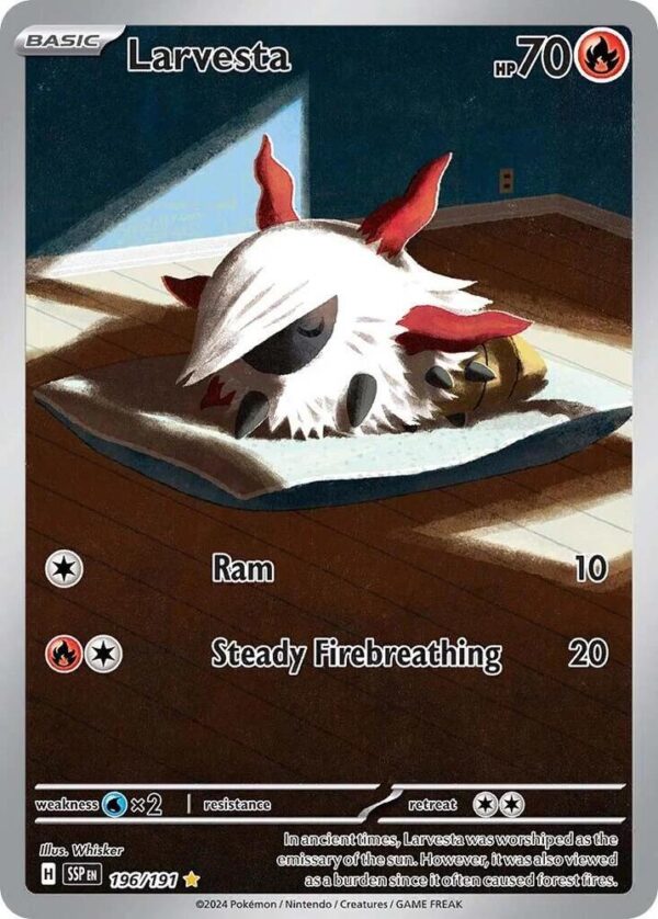 Larvesta 196/191 Holofoil SV08: Surging Sparks Larvesta 196/191 Holofoil SV08: Surging Sparks