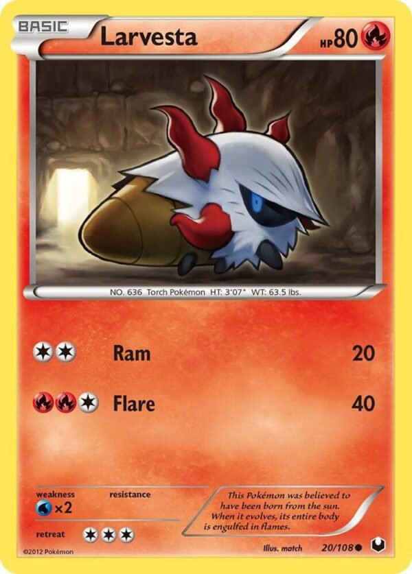 Larvesta (20) 20/108 Reverse Holofoil Dark Explorers Larvesta (20) 20/108 Reverse Holofoil Dark Explorers