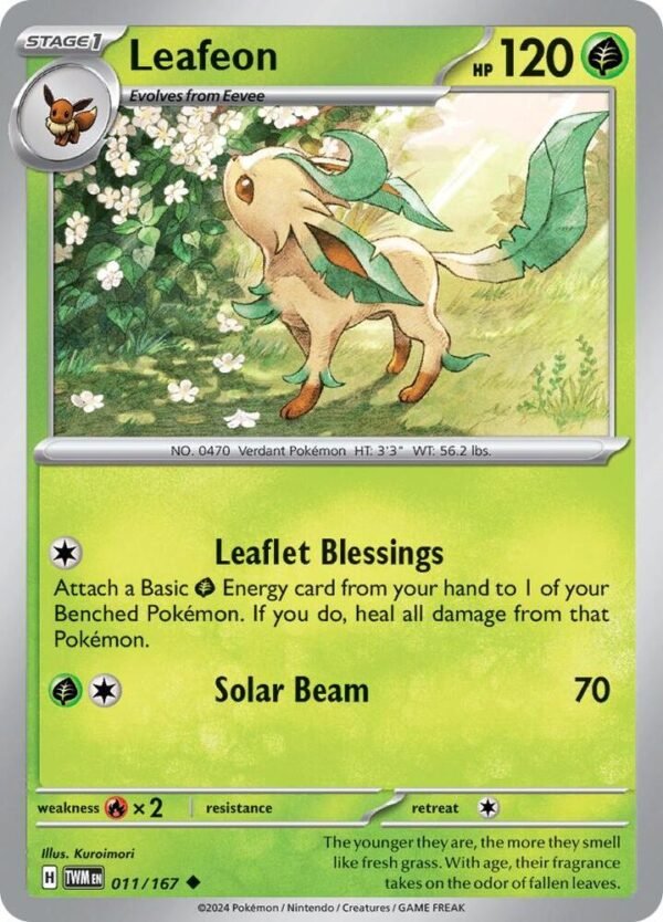 Leafeon 011/167 Reverse Holofoil SV06: Twilight Masquerade