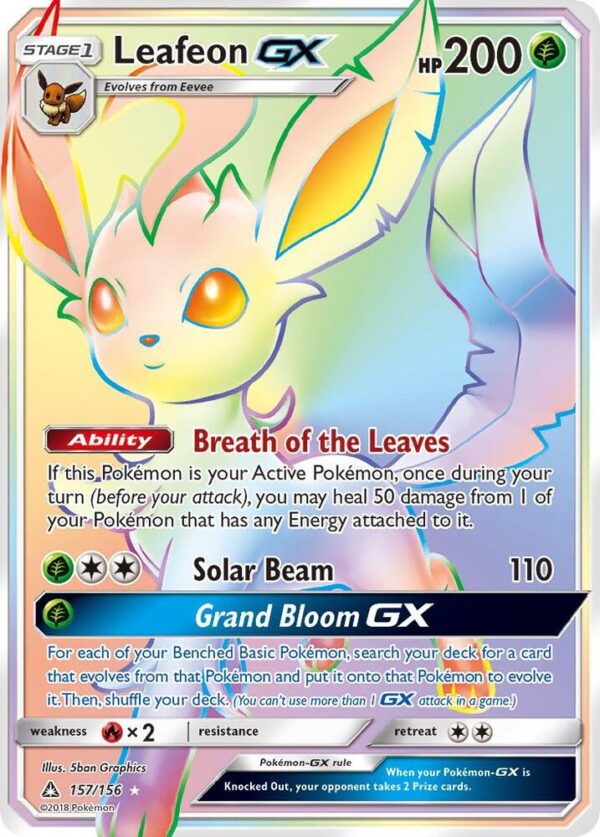 Leafeon GX (Secret Rare) 157/156 Holofoil SM – Ultra Prism