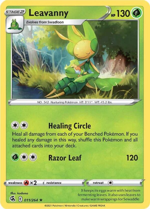 Leavanny 011/264 Reverse Holofoil SWSH08: Fusion Strike Leavanny 011/264 Reverse Holofoil SWSH08: Fusion Strike