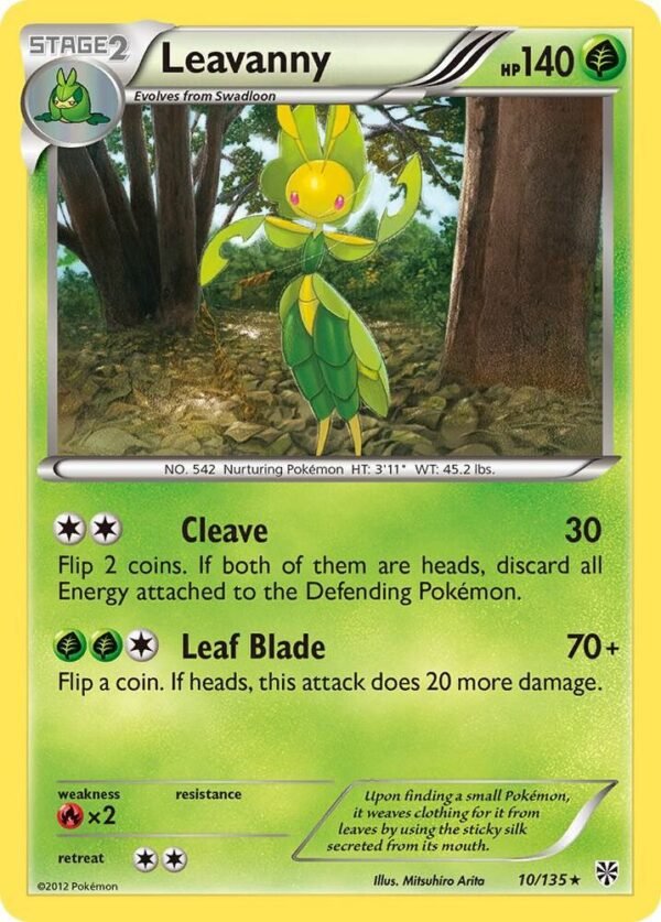 Leavanny 10/135 Reverse Holofoil Plasma Storm Leavanny 10/135 Reverse Holofoil Plasma Storm