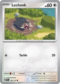 Lechonk | 180/197 | Reverse Holofoil | SV03: Obsidian Flames