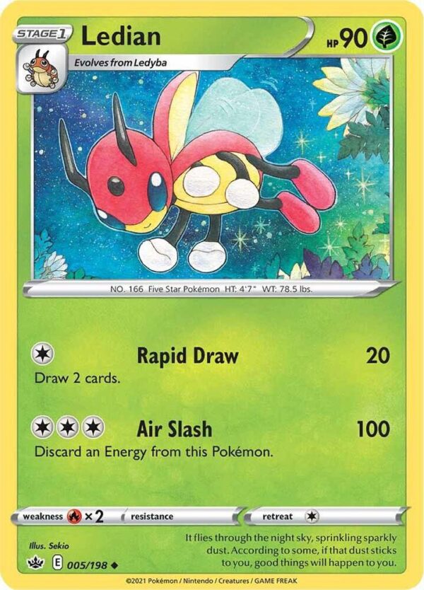 Ledian 005/198 Reverse Holofoil SWSH06: Chilling Reign