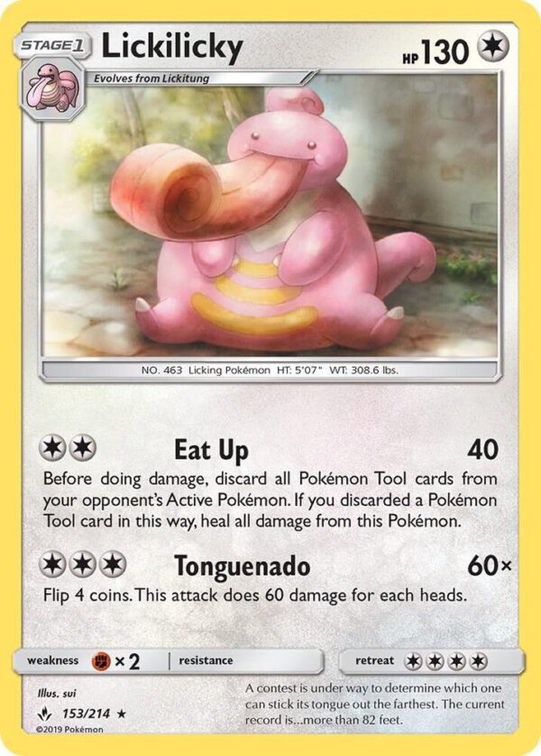 Lickilicky 153/214 Reverse Holofoil SM – Unbroken Bonds Lickilicky 153/214 Reverse Holofoil SM – Unbroken Bonds