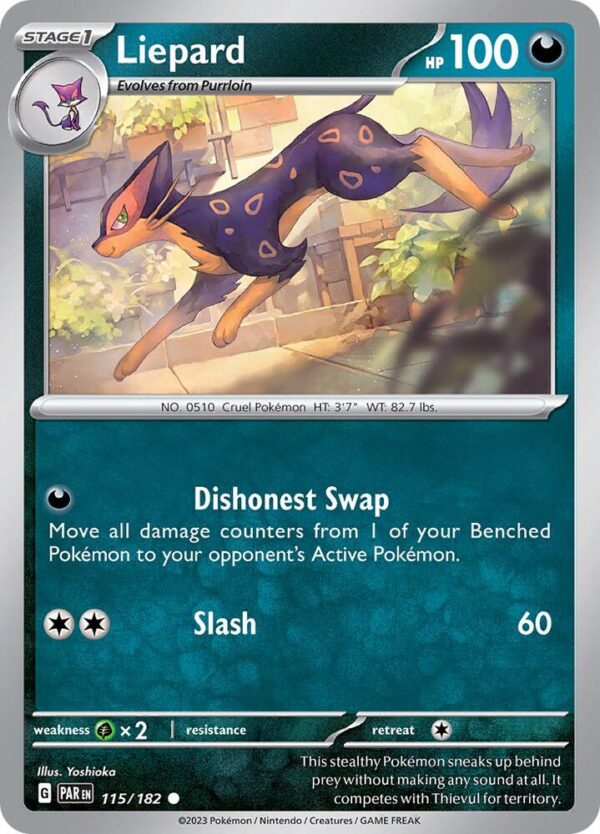 Liepard 115/182 Reverse Holofoil SV04: Paradox Rift
