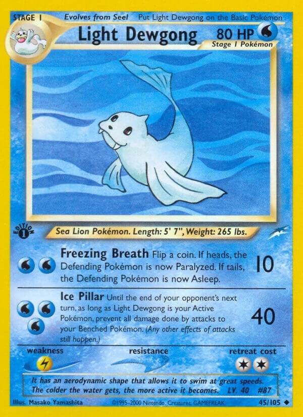 Light Dewgong 045/105 1st Edition Neo Destiny Light Dewgong 045/105 1st Edition Neo Destiny