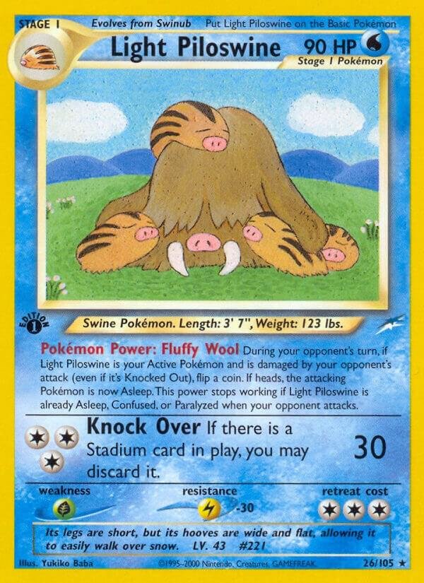 Light Piloswine 026/105 1st Edition Neo Destiny