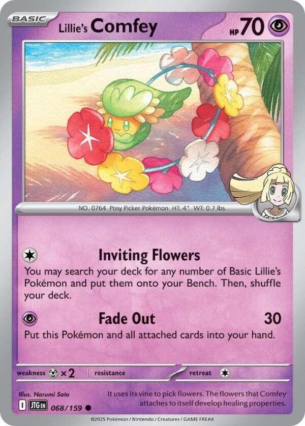 Lillie’s Comfey 068/159 Reverse Holofoil SV09: Journey Together