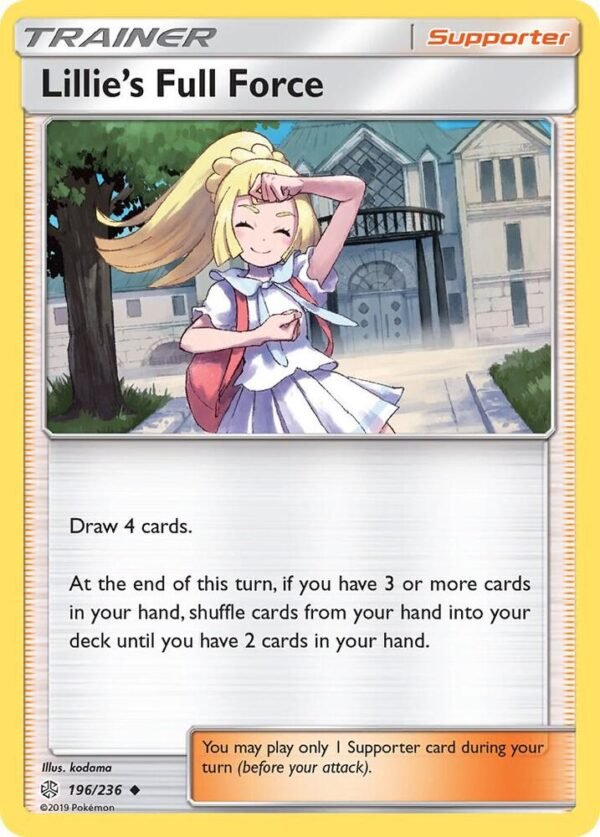 Lillie’s Full Force 196/236 Reverse Holofoil SM – Cosmic Eclipse Lillie’s Full Force 196/236 Reverse Holofoil SM – Cosmic Eclipse