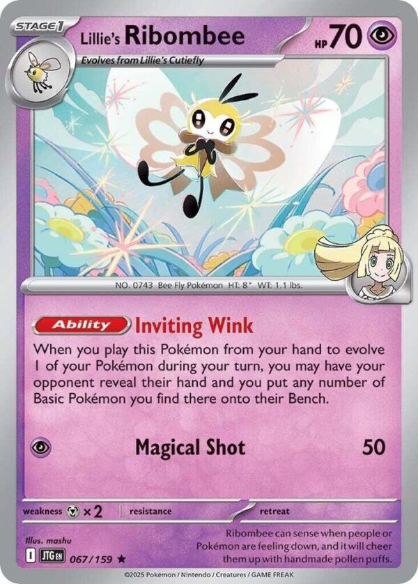 Lillie’s Ribombee 067/159 Holofoil SV09: Journey Together Lillie’s Ribombee 067/159 Holofoil SV09: Journey Together