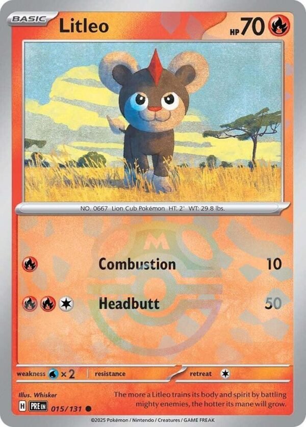 Litleo (Master Ball Pattern) 015/131 Holofoil SV: Prismatic Evolutions