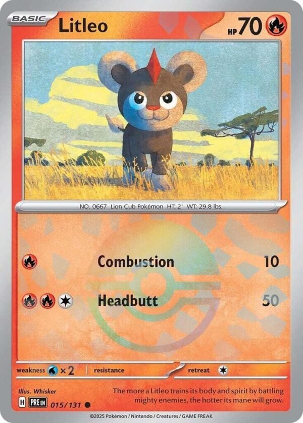 Litleo (Poke Ball Pattern) 015/131 Holofoil SV: Prismatic Evolutions Litleo (Poke Ball Pattern) 015/131 Holofoil SV: Prismatic Evolutions