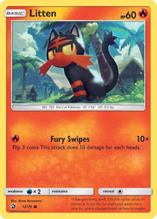 Litten 12/70 Reverse Holofoil Dragon Majesty