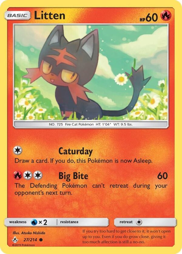 Litten (27) 27/214 Normal SM – Unbroken Bonds Litten (27) 27/214 Normal SM – Unbroken Bonds