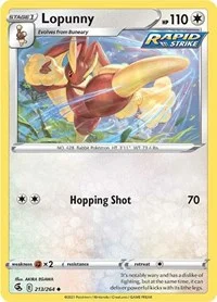 Lopunny | 213/264 | Reverse Holofoil | SWSH08: Fusion Strike
