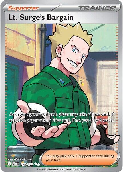 Lt. Surge’s Bargain 170/132 Holofoil ME01: Mega Evolution