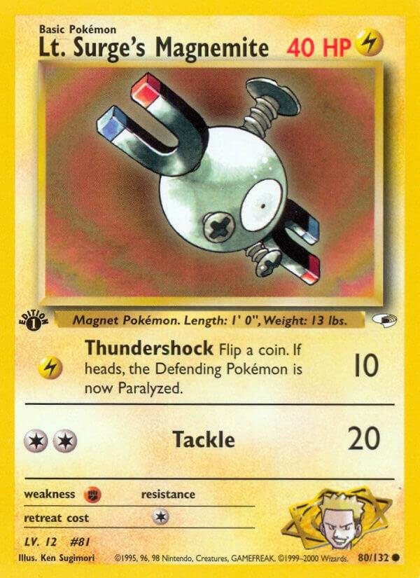 Lt. Surge’s Magnemite (80) 080/132 Unlimited Gym Heroes