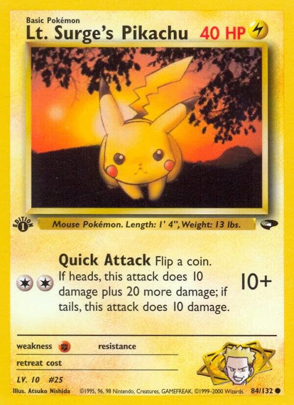 Lt. Surge’s Pikachu 084/132 1st Edition Gym Challenge Lt. Surge’s Pikachu 084/132 1st Edition Gym Challenge