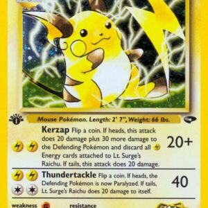 Lt. Surge’s Raichu 011/132 Unlimited Holofoil Gym Challenge