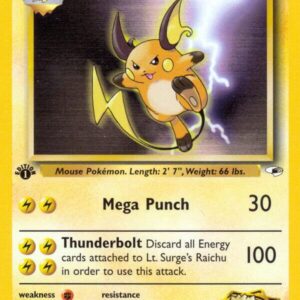 Lt. Surge’s Raichu 028/132 1st Edition Gym Heroes