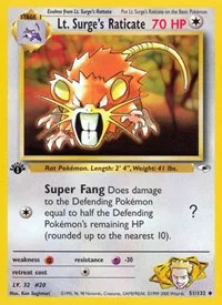 Lt. Surge's Raticate | 051/132 | 1st Edition | Gym Heroes
