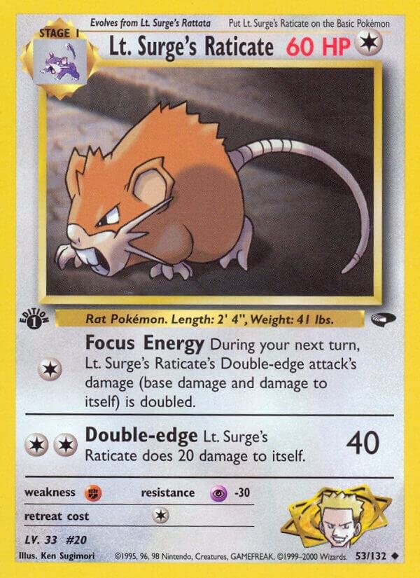 Lt. Surge’s Raticate 053/132 Unlimited Gym Challenge