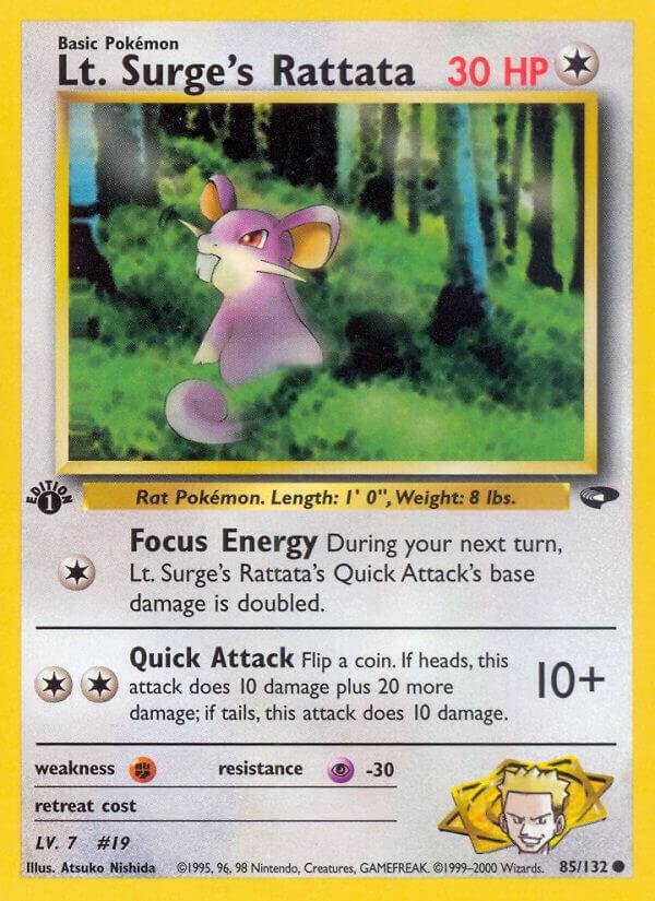 Lt. Surge’s Rattata 085/132 1st Edition Gym Challenge