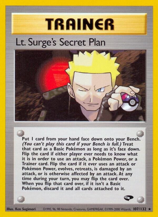Lt. Surge’s Secret Plan 107/132 1st Edition Gym Challenge Lt. Surge’s Secret Plan 107/132 1st Edition Gym Challenge
