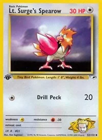 Lt. Surge's Spearow (52) | 052/132 | 1st Edition | Gym Heroes