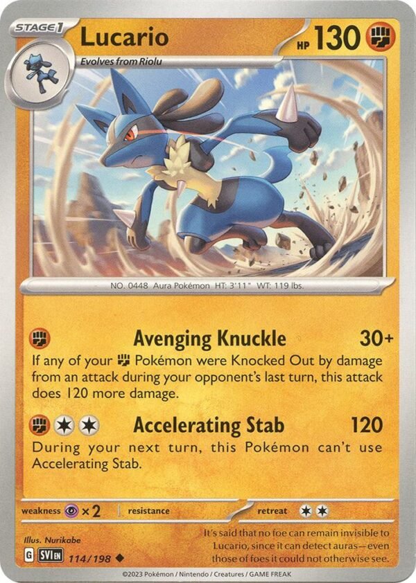 Lucario 114/198 Normal SV01: Scarlet & Violet Base Set Lucario 114/198 Normal SV01: Scarlet & Violet Base Set