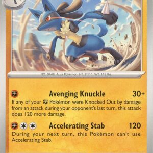 Lucario 114/198 Reverse Holofoil SV01: Scarlet & Violet Base Set