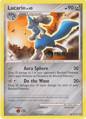 Lucario 53/127 (Prerelease) Normal Diamond and Pearl Promos Lucario 53/127 (Prerelease) Normal Diamond and Pearl Promos