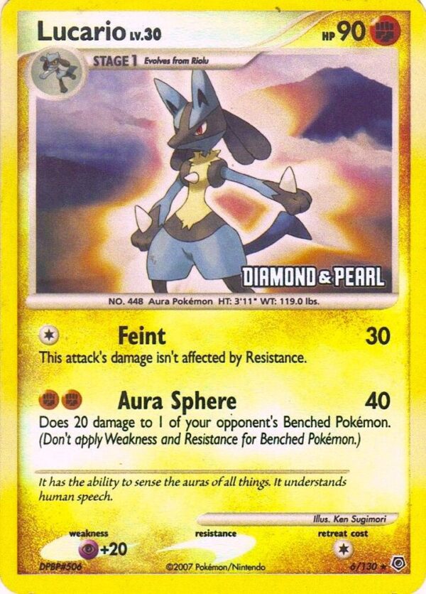 Lucario 6/130 [Diamond & Pearl] 006/130 Reverse Holofoil Burger King Promos
